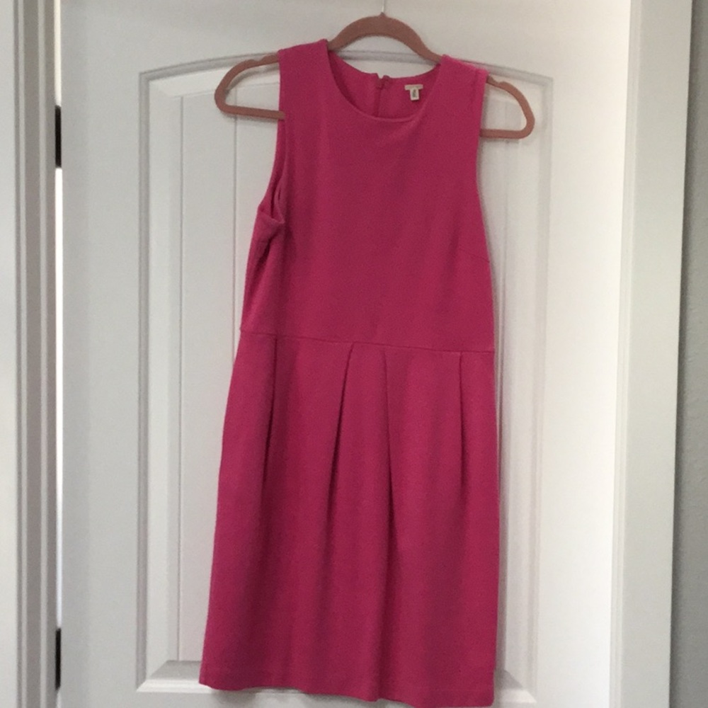 Pink J.Crew scoop neck cotton dress